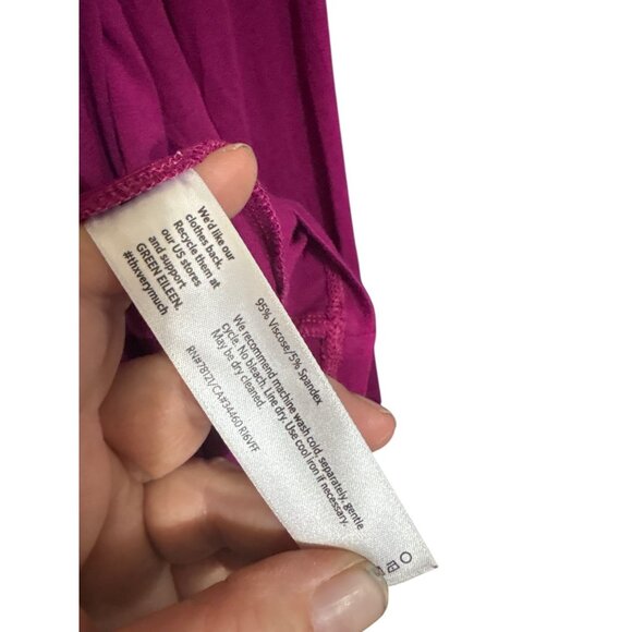 Eileen Fisher XS Magenta Long-Sleeve Tunic Top Flowy Fit 95% Viscose & 5% Spande - Picture 3 of 4